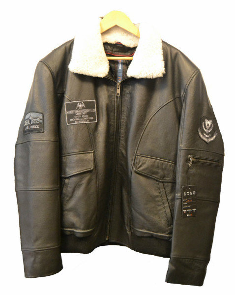 Kožená letecká bunda "AIR FORCE - HI Buxter Commando" čierna